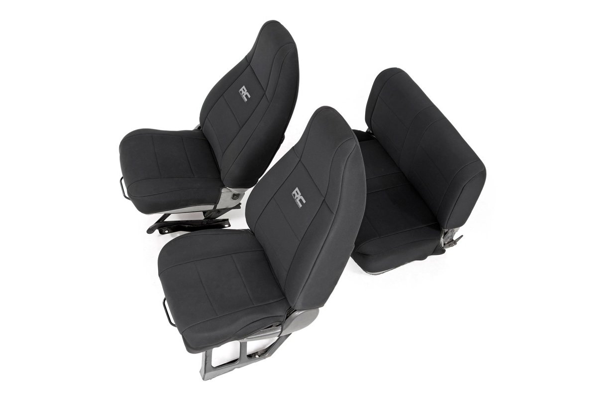 Jeep Wrangler Seat Covers - Front and Rear - Rough Country - Neoprene - '91-'95
